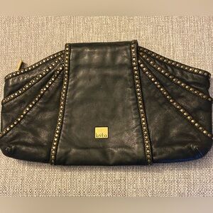 Kooba Black Clutch with gold studs